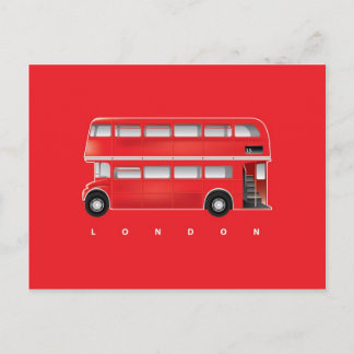 Londense rode bus - dubbele decker briefkaart
