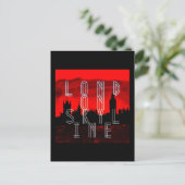Londense skyline rood zwart briefkaart (Staand voorkant)