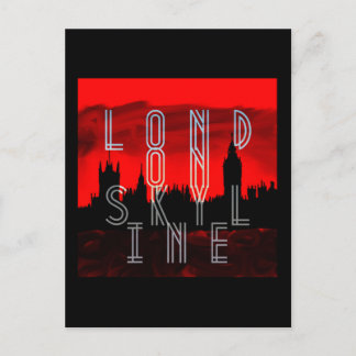 Londense skyline rood zwart briefkaart