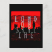 Londense skyline rood zwart briefkaart (Voorkant)