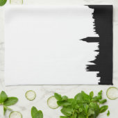 Londense skyline silhouet stadsgezicht theedoek (Gevouwen)