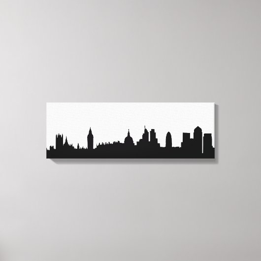 Londense skyline silhouette cityscape canvas afdruk (Voorkant)