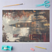 Londense straat telefooncel decoupage tissuepapier (Craft)