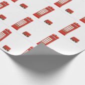 Londense telefooncel rode dubbeldeksbus cadeaupapier (Hoek)
