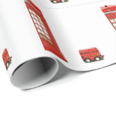 Londense telefooncel rode dubbeldeksbus cadeaupapier (Rol Hoek)