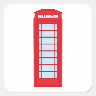 Londense telefooncel vierkante sticker