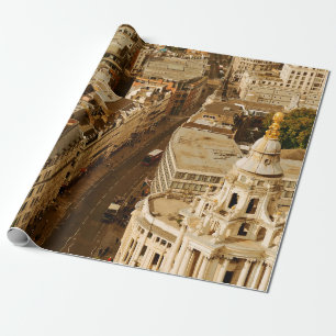 Londense uitzicht panorama met stadsarchitectuur cadeaupapier