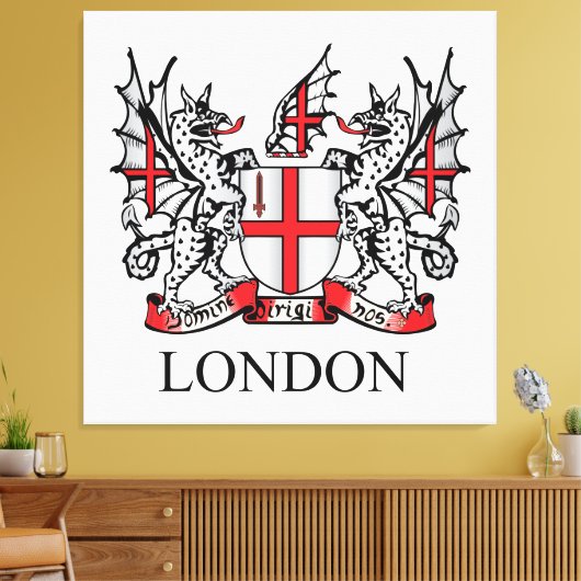 Londense wapenschild canvas afdruk (Insitu (Woonkamer))