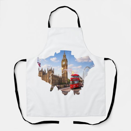 London 26.2 Marathoner Course Map Apron Schort (Voorkant)