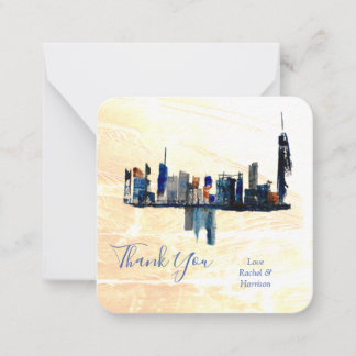 London Abstract Ink Art Painted Wedding Hartelijk  Notitiekaartje