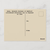 London Aftermiddag Tea Briefkaart (Achterkant)