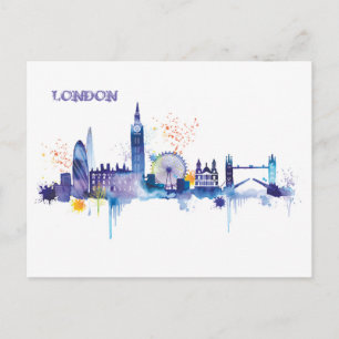 London Art Waterverf Painting Briefkaart
