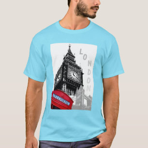 London Big Ben Clock Tower Red T-shirt