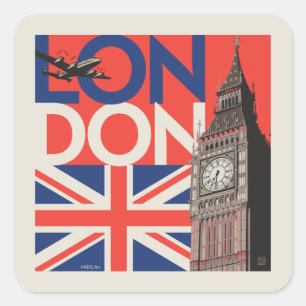 London Big Ben   Engeland Vierkante Sticker