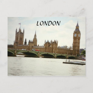 London Big Ben Parliament en Thames Briefkaart