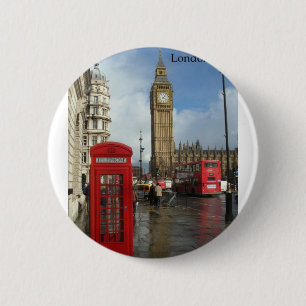 London Big Ben Phone box (van St.K. Ronde Button 5,7 Cm