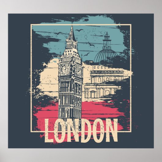 London Big Ben: Typografie Poster (Voorkant)