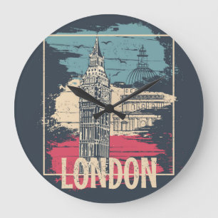 London Big Ben: Typografie Poster Grote Klok