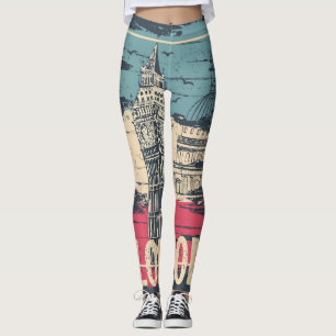 London Big Ben: Typografie Poster Leggings