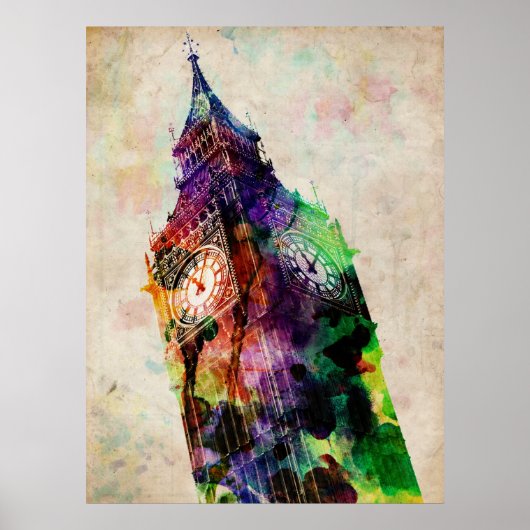 London Big Ben Urban Art Poster (Voorkant)