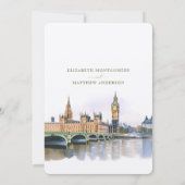 London Big Ben Westminster Bridge Wedding Kaart (Achterkant)