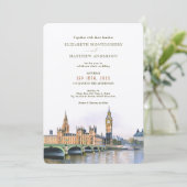London Big Ben Westminster Bridge Wedding Kaart (Staand voorkant)
