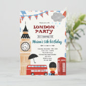 London birthday baby shower invitation (Debout devant)