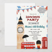 London birthday baby shower invitation (Devant / Derrière)