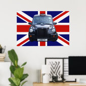 London Black Taxi Cab Poster (Thuiskantoor)