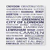 London Boroughs Magnet (blanc) (Devant)