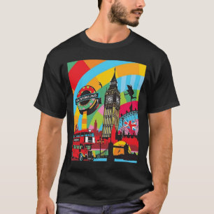 London Bridge Big Ben Pop Art Reiziger T-shirt