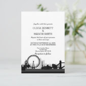 London Bridge Cityscape Wedding Invitation Kaart (Staand voorkant)