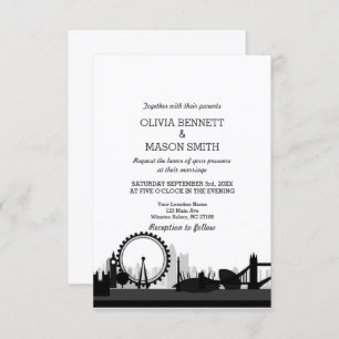 London Bridge Cityscape Wedding Invitation Kaart