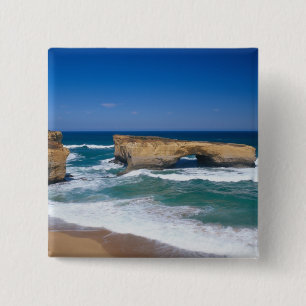 London Bridge, Great Ocean Road, Victoria Vierkante Button 5,1 Cm