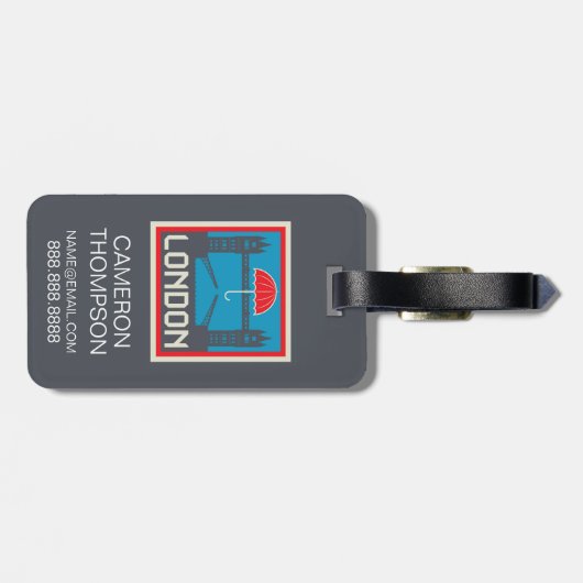 London Bridge met Umbrella Bagagelabel (Achterkant horizontaal)