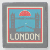 London Bridge met Umbrella Stenen Onderzetter (Voorkant)