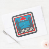 London Bridge met Umbrella Vierkante Sticker (Envelop)