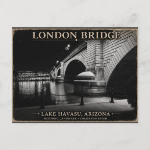 London Bridge Zwart & Wit Nacht Briefkaart