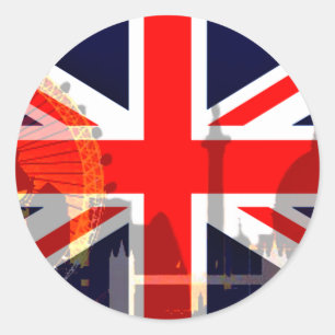 London-British Flag_ Ronde Sticker