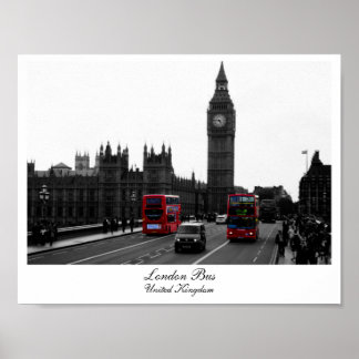 London Bus, Big Ben en de Houses of Parliament Poster