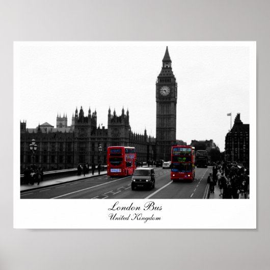 London Bus, Big Ben en de Houses of Parliament Poster (Voorkant)