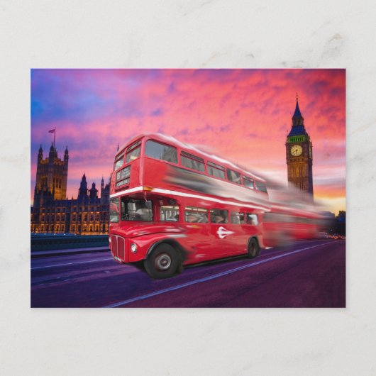 London Bus en Big Ben Briefkaart (Voorkant)
