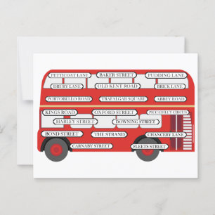 London Bus & Famous Street Names Briefkaart