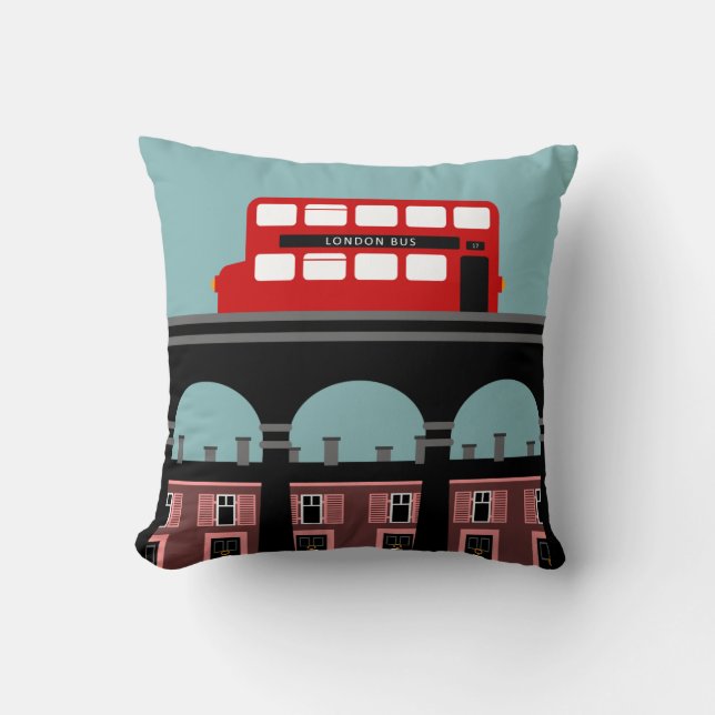 London Bus op een brug Kussen (Voorkant)
