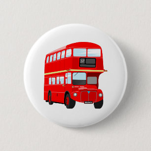 London Bus Ronde Button 5,7 Cm