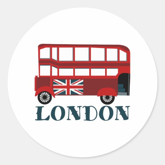 London Bus Ronde Sticker (Voorkant)
