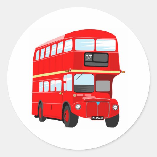 London Bus Ronde Sticker (Voorkant)