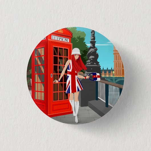 London Calling Ronde Button 3,2 Cm (Voorkant)