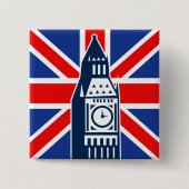 London Calling Vierkante Button 5,1 Cm (Voorkant)
