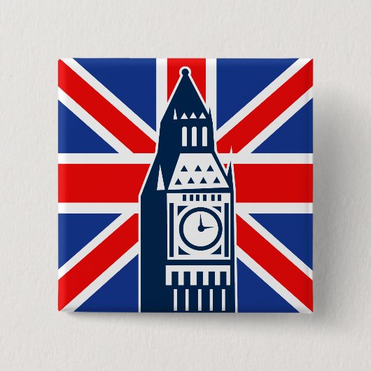 London Calling Vierkante Button 5,1 Cm (Voorkant)